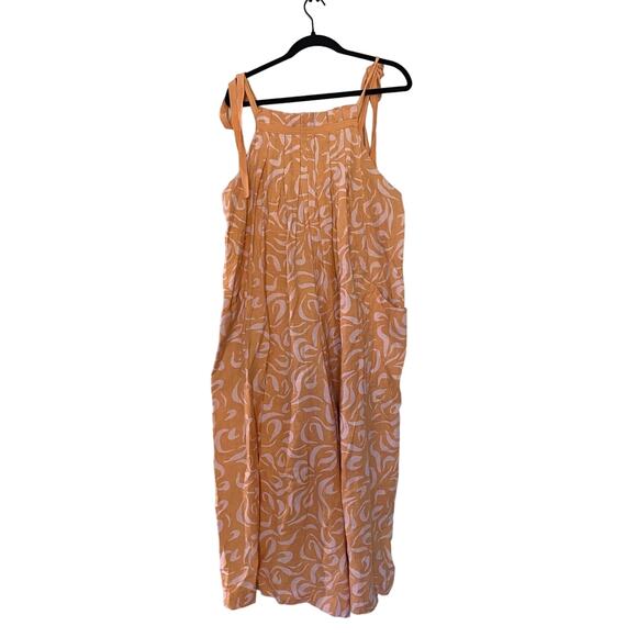 Anthropologie ORANGE MOTIF Ollari Printed Jumpsuit size Medium - Picture 1 of 8